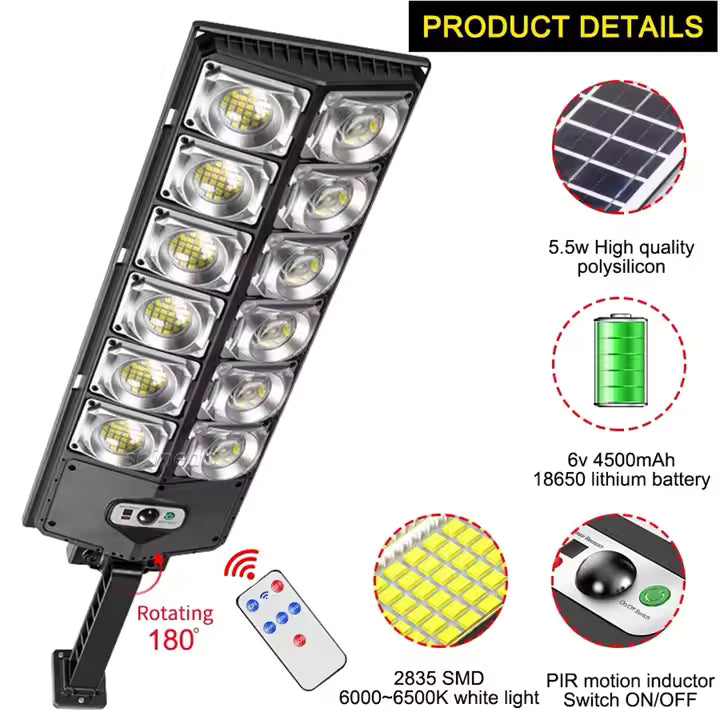 Solar Powered Motion Sensor Street Light